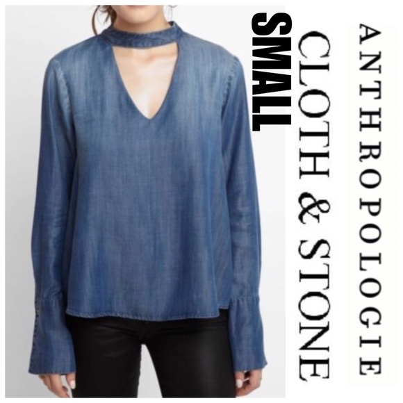 Anthropologie Tops - Sz S cloth & stone choker keyhole top